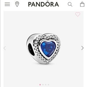 PANDORA Sparkling Blue Heart Charm